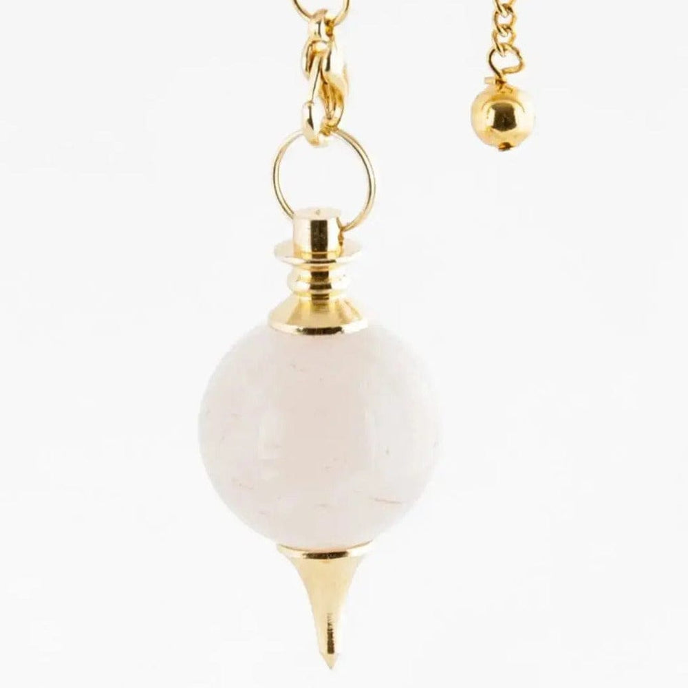 Pendel, Messing mit Rosenquarzkugel - Ritualmanufaktur.de