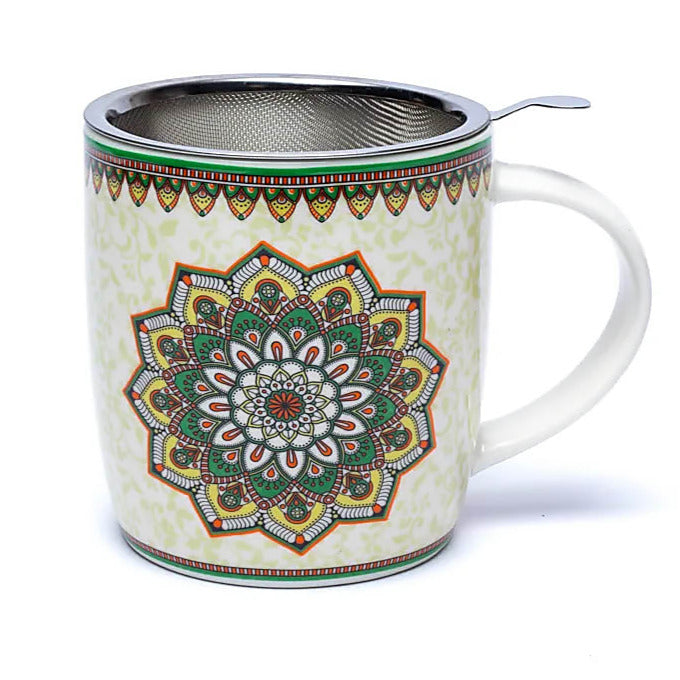 Harmonie Teebecher mit Sieb Mandala - Ritualmanufaktur.de