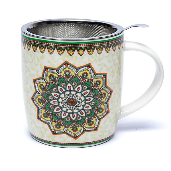Harmonie Teebecher mit Sieb Mandala - Ritualmanufaktur.de