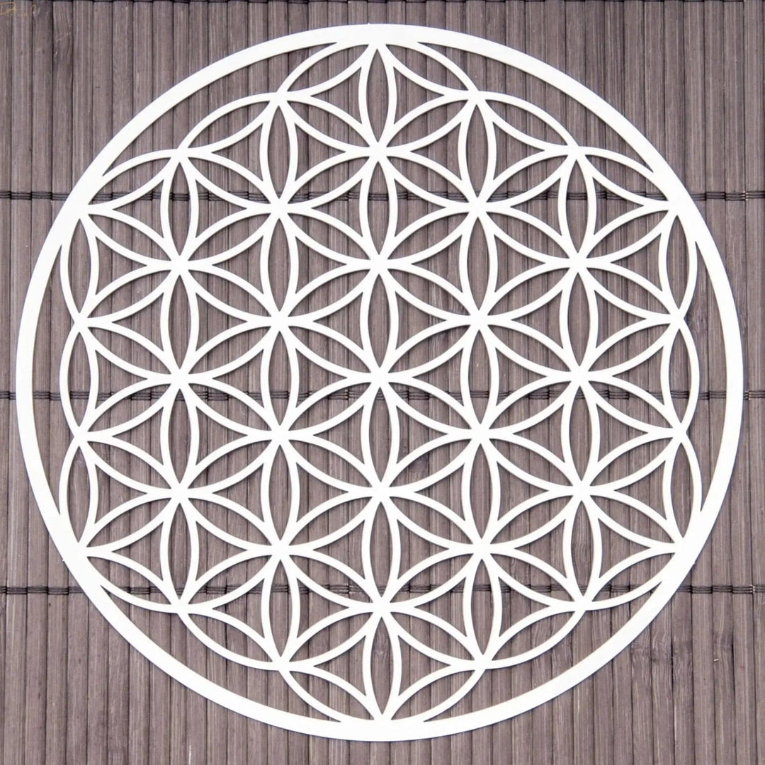 Blume des Lebens 18 cm Wandschmuck aus Edelstahl - Ritualmanufaktur.de