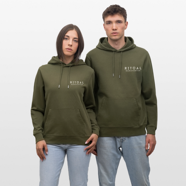 Feel Free – Premium Hoodie Pilzmagie - Khaki Grün
