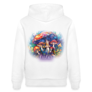 Feel Free – Premium Hoodie Pilzmagie - Weiß