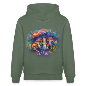 Feel Free – Premium Hoodie Pilzmagie - Tanngrün