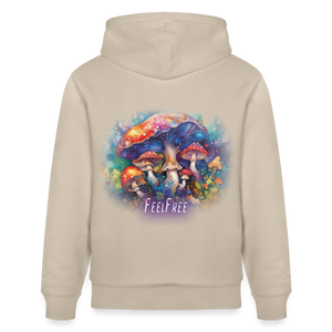 Feel Free – Premium Hoodie Pilzmagie - Beige