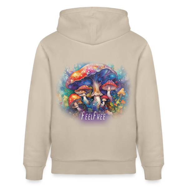 Feel Free – Premium Hoodie Pilzmagie - Beige