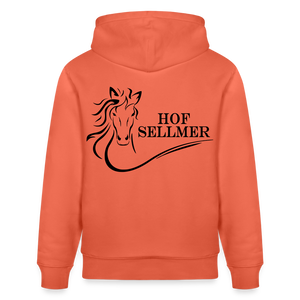 Hof Sellmer Unisex Bio-Hoodie CRUISER  dunkel / Schrift weiß - Hellrot