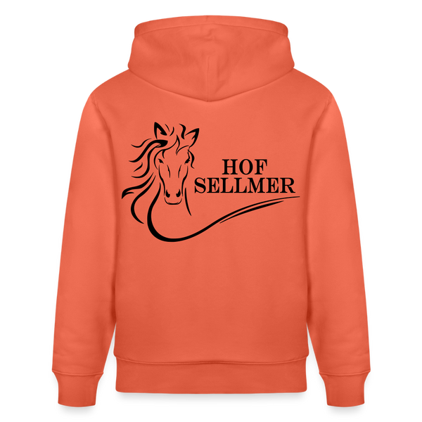 Hof Sellmer Unisex Bio-Hoodie CRUISER  dunkel / Schrift weiß - Hellrot