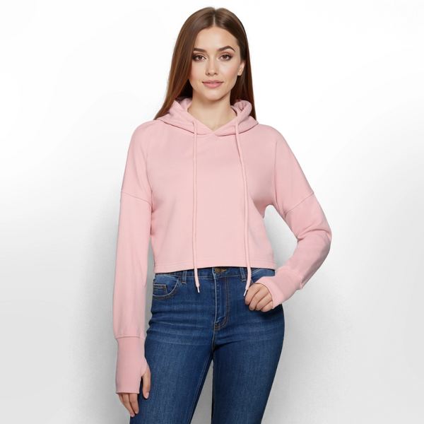 Hof Sellmer Cropped Frauen Hoodie - Hellrosa