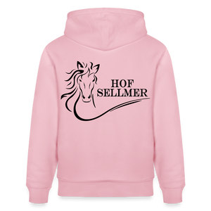 Hof Sellmer Unisex Bio-Hoodie CRUISER  dunkel / Schrift weiß - Hellrosa