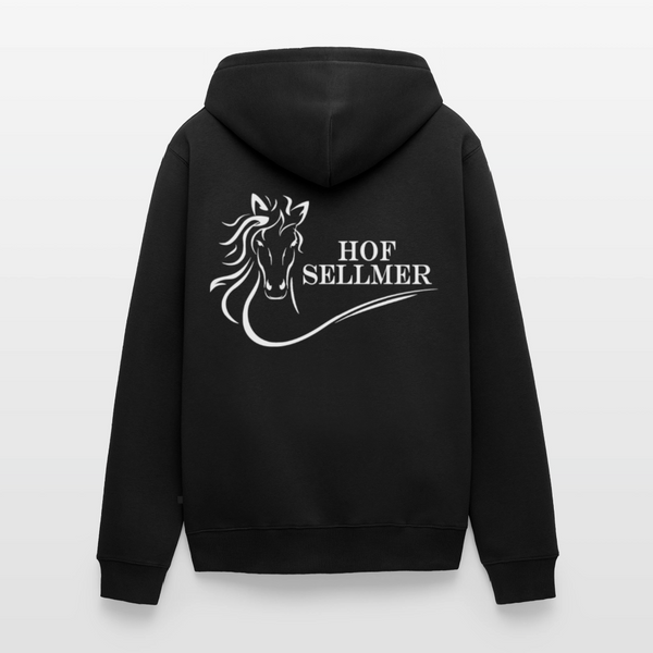 Hof Sellmer Männer Premium Kapuzenjacke dunkle Farben / weiße Schrift - Schwarz