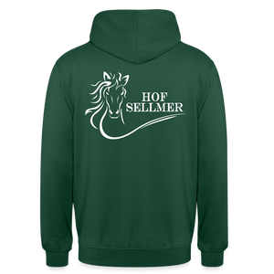 Sellmer Hoodie dunkel mit weißem Druck - Flaschengrün