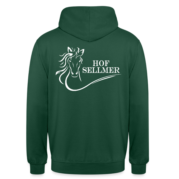 Sellmer Hoodie dunkel mit weißem Druck - Flaschengrün