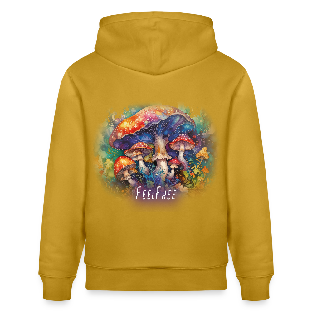 Feel Free – Premium Hoodie Pilzmagie - Ocker