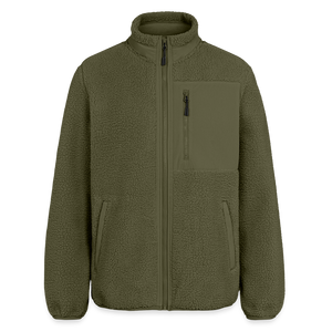 Hof Sellmer Sherpajacke grün / weiße Schrift - Khaki