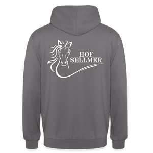 Sellmer Hoodie dunkel mit weißem Druck - Mittelgrau