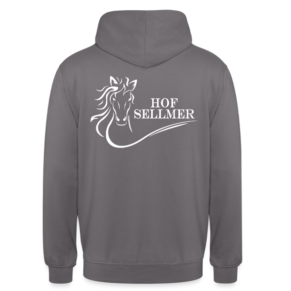Sellmer Hoodie dunkel mit weißem Druck - Mittelgrau