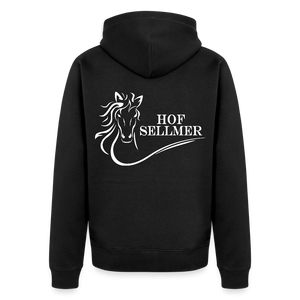 Hof Sellmer Männer Premium Kapuzenjacke dunkle Farben / weiße Schrift - Schwarz