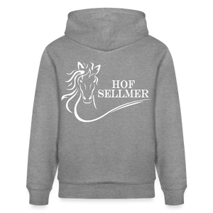 Stanley/Stella Unisex Bio-Hoodie dunkle Farben / Schrift weiss - Hellgrau marmoriert