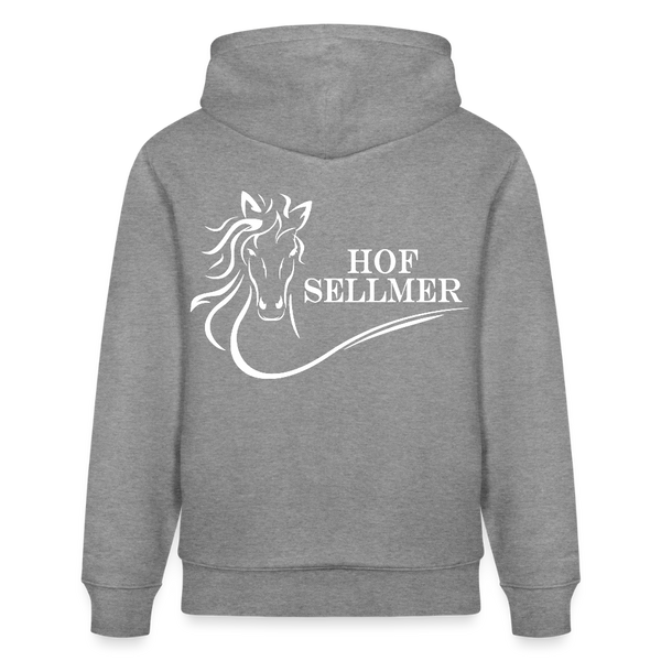 Stanley/Stella Unisex Bio-Hoodie dunkle Farben / Schrift weiss - Hellgrau marmoriert