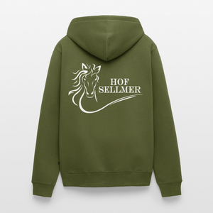 Hof Sellmer Männer Premium Kapuzenjacke dunkle Farben / weiße Schrift - Khaki