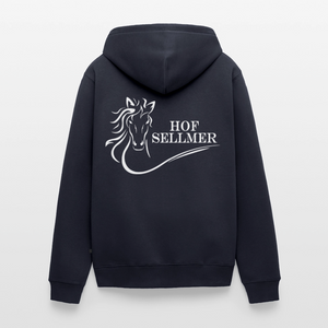 Hof Sellmer Männer Premium Kapuzenjacke dunkle Farben / weiße Schrift - Navy