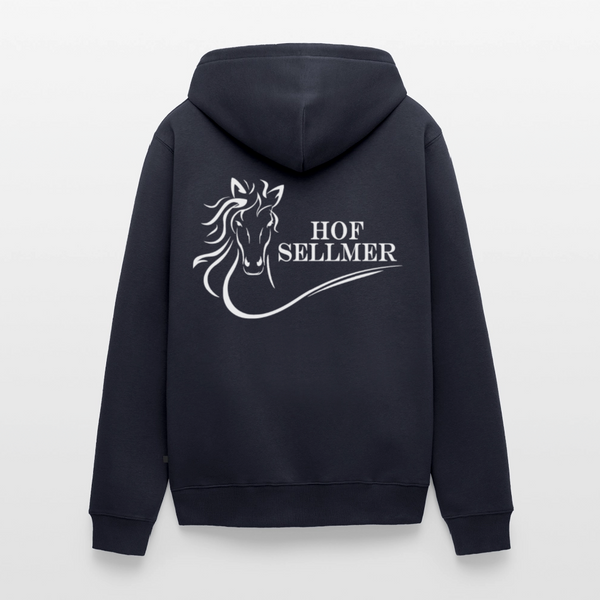 Hof Sellmer Männer Premium Kapuzenjacke dunkle Farben / weiße Schrift - Navy
