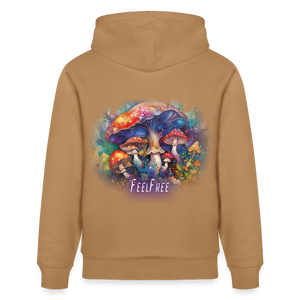 Feel Free – Premium Hoodie Pilzmagie - Karamell 
