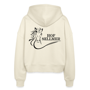 Hof Sellmer Stanley/Stella Boxy Frauen Bio Zip Hoodie helle Farben / schwarze Schrift - Weißgrau