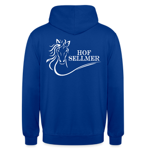 Sellmer Hoodie dunkel mit weißem Druck - Royalblau