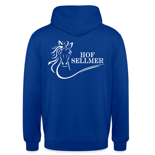 Sellmer Hoodie dunkel mit weißem Druck - Royalblau
