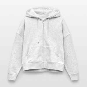 Hof Sellmer Stanley/Stella Boxy Frauen Bio Zip Hoodie helle Farben / schwarze Schrift - Weiß meliert