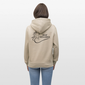Hof Sellmer Unisex Bio-Hoodie CRUISER  dunkel / Schrift weiß - Beige