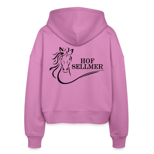 Hof Sellmer Stanley/Stella Boxy Frauen Bio Zip Hoodie helle Farben / schwarze Schrift - Pink