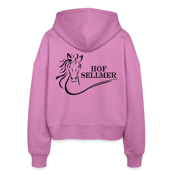 Hof Sellmer Stanley/Stella Boxy Frauen Bio Zip Hoodie helle Farben / schwarze Schrift - Pink