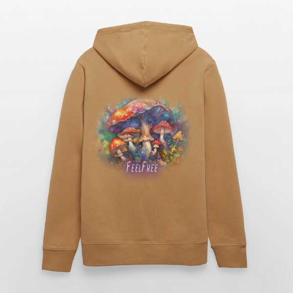 Feel Free – Premium Hoodie Pilzmagie - Karamell 
