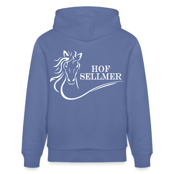 Stanley/Stella Unisex Bio-Hoodie dunkle Farben / Schrift weiss - Blau