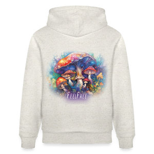 Feel Free – Premium Hoodie Pilzmagie - Beige meliert