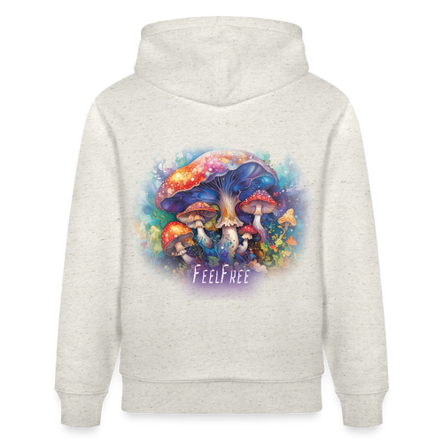 Feel Free – Premium Hoodie Pilzmagie - Beige meliert