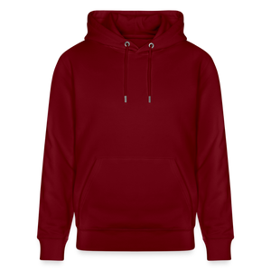 Stanley/Stella Unisex Bio-Hoodie dunkle Farben / Schrift weiss - Burgunderrot
