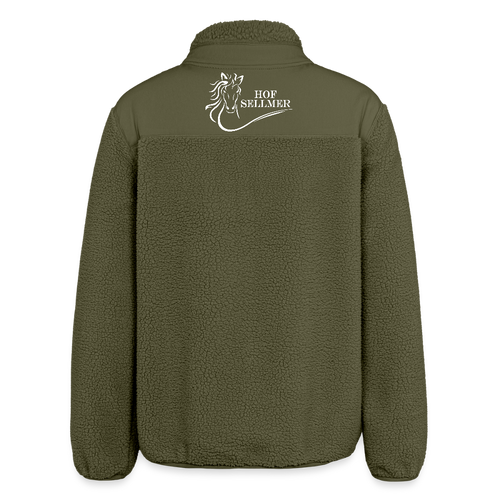 Hof Sellmer Sherpajacke grün / weiße Schrift - Khaki