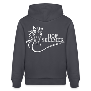 Stanley/Stella Unisex Bio-Hoodie dunkle Farben / Schrift weiss - Indigoblau