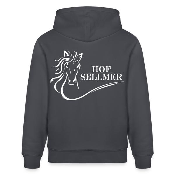 Stanley/Stella Unisex Bio-Hoodie dunkle Farben / Schrift weiss - Indigoblau