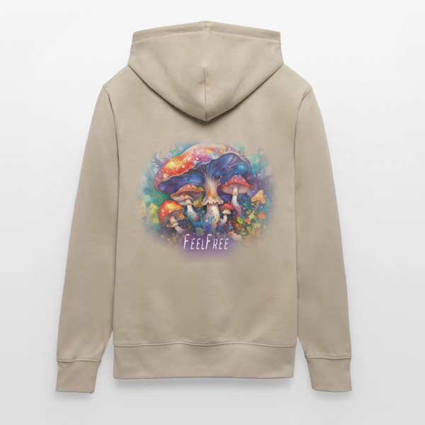Feel Free – Premium Hoodie Pilzmagie - Beige