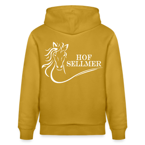 Stanley/Stella Unisex Bio-Hoodie dunkle Farben / Schrift weiss - Ocker