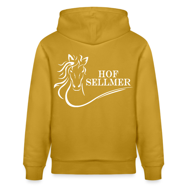 Stanley/Stella Unisex Bio-Hoodie dunkle Farben / Schrift weiss - Ocker