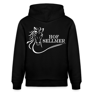 Stanley/Stella Unisex Bio-Hoodie dunkle Farben / Schrift weiss - Schwarz