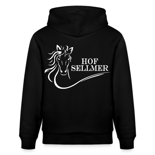 Stanley/Stella Unisex Bio-Hoodie dunkle Farben / Schrift weiss - Schwarz