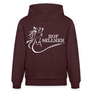 Stanley/Stella Unisex Bio-Hoodie dunkle Farben / Schrift weiss - Maroon