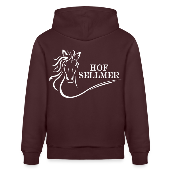 Stanley/Stella Unisex Bio-Hoodie dunkle Farben / Schrift weiss - Maroon