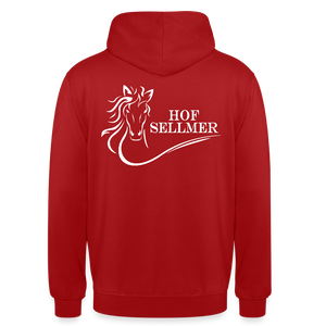 Sellmer Hoodie dunkel mit weißem Druck - Rot